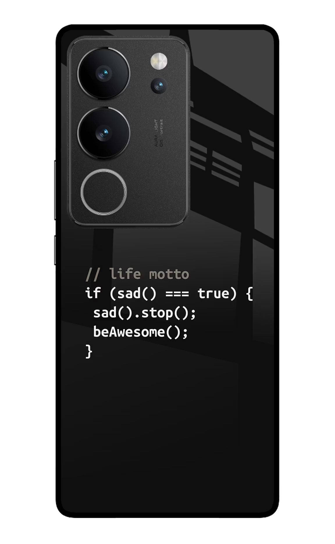 Life Motto Code Vivo V29/V29 Pro Glass Case Back Cover by Casekaro