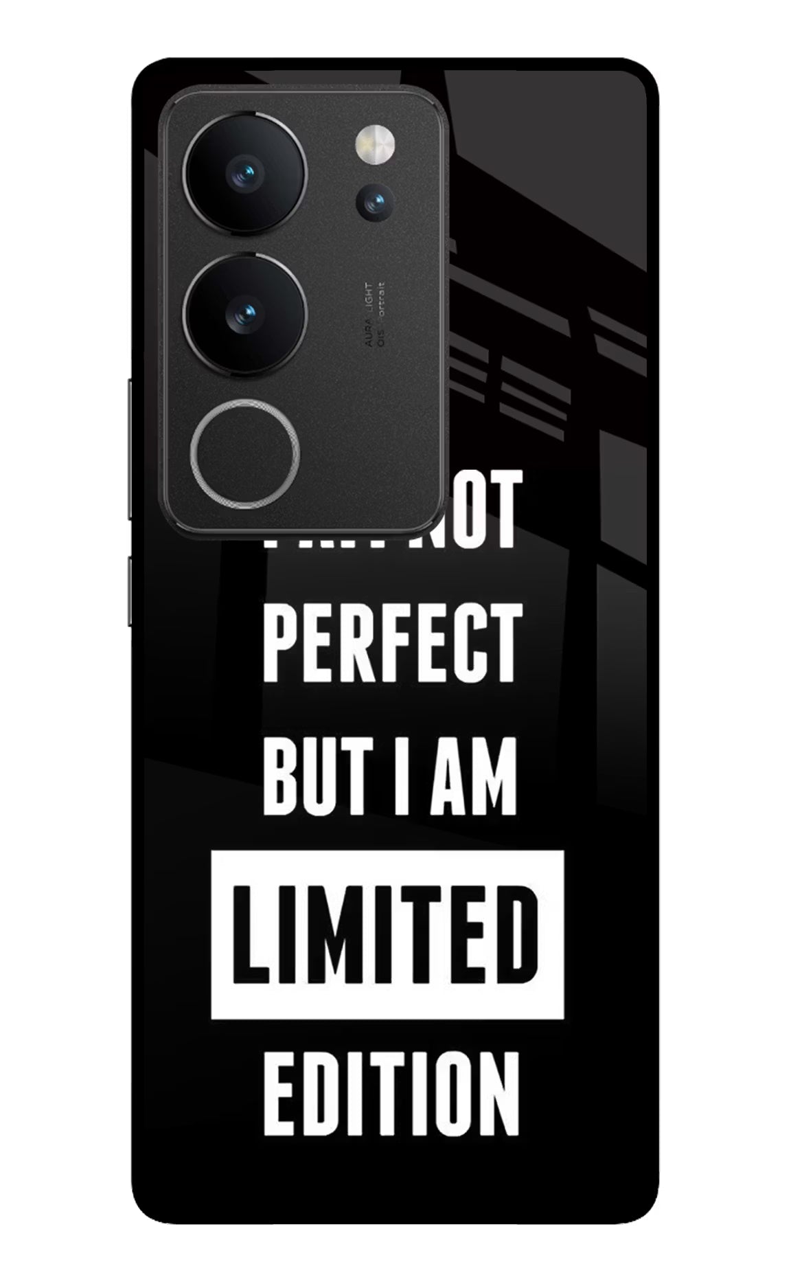 I Am Not Perfect But I Am Limited Edition Vivo V29/V29 Pro Glass Case Back Cover by Casekaro