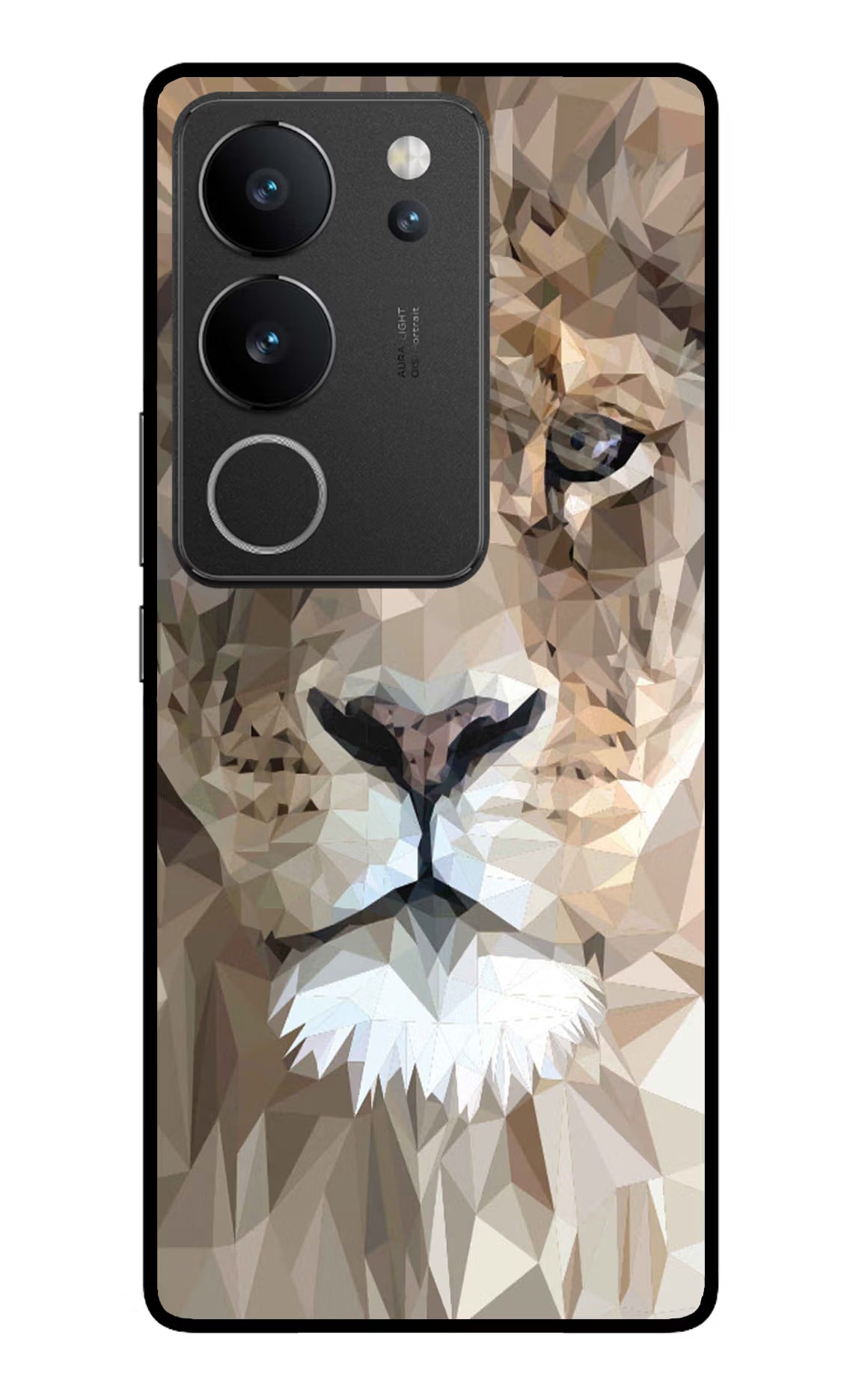 Lion Art Vivo V29/V29 Pro Glass Case Back Cover by Casekaro