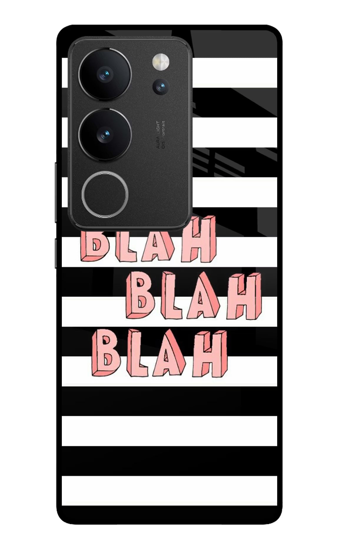 Blah Blah Blah Vivo V29/V29 Pro Glass Case Back Cover by Casekaro