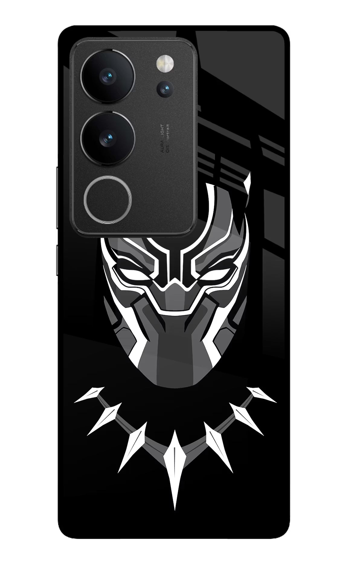 Black Panther Vivo V29/V29 Pro Glass Case Back Cover by Casekaro