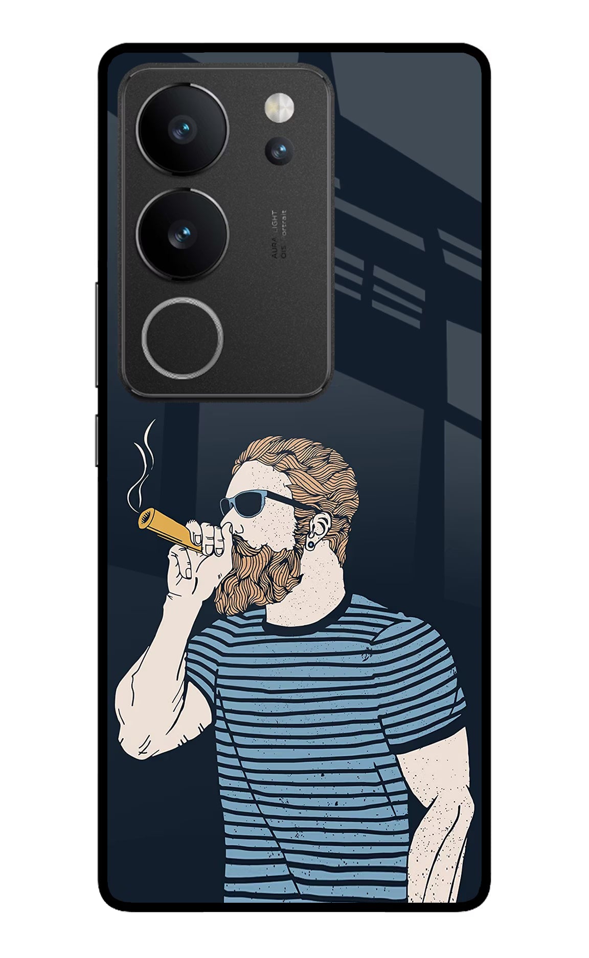 Smoking Vivo V29/V29 Pro Glass Case Back Cover by Casekaro