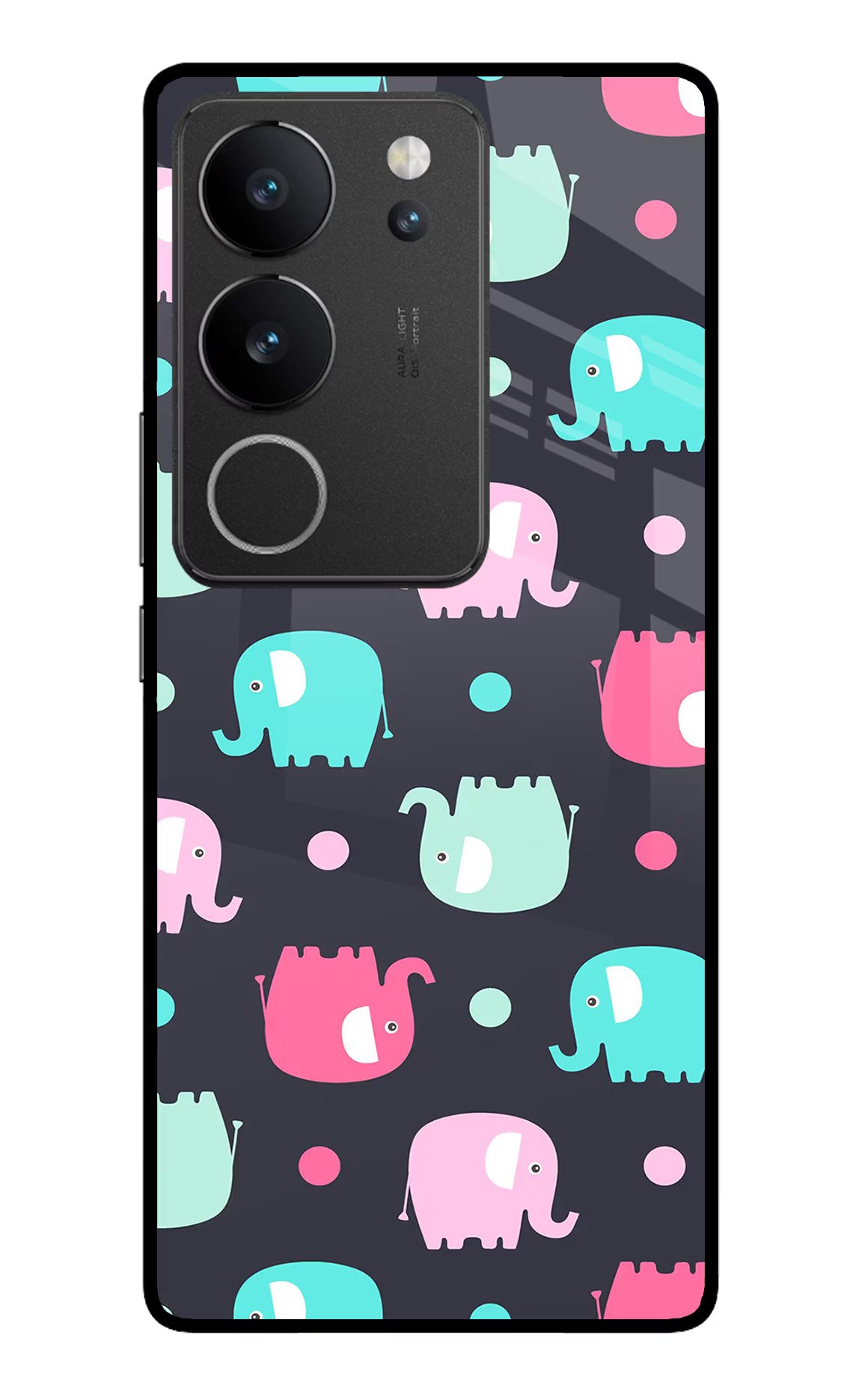 Elephants Vivo V29/V29 Pro Glass Case Back Cover by Casekaro