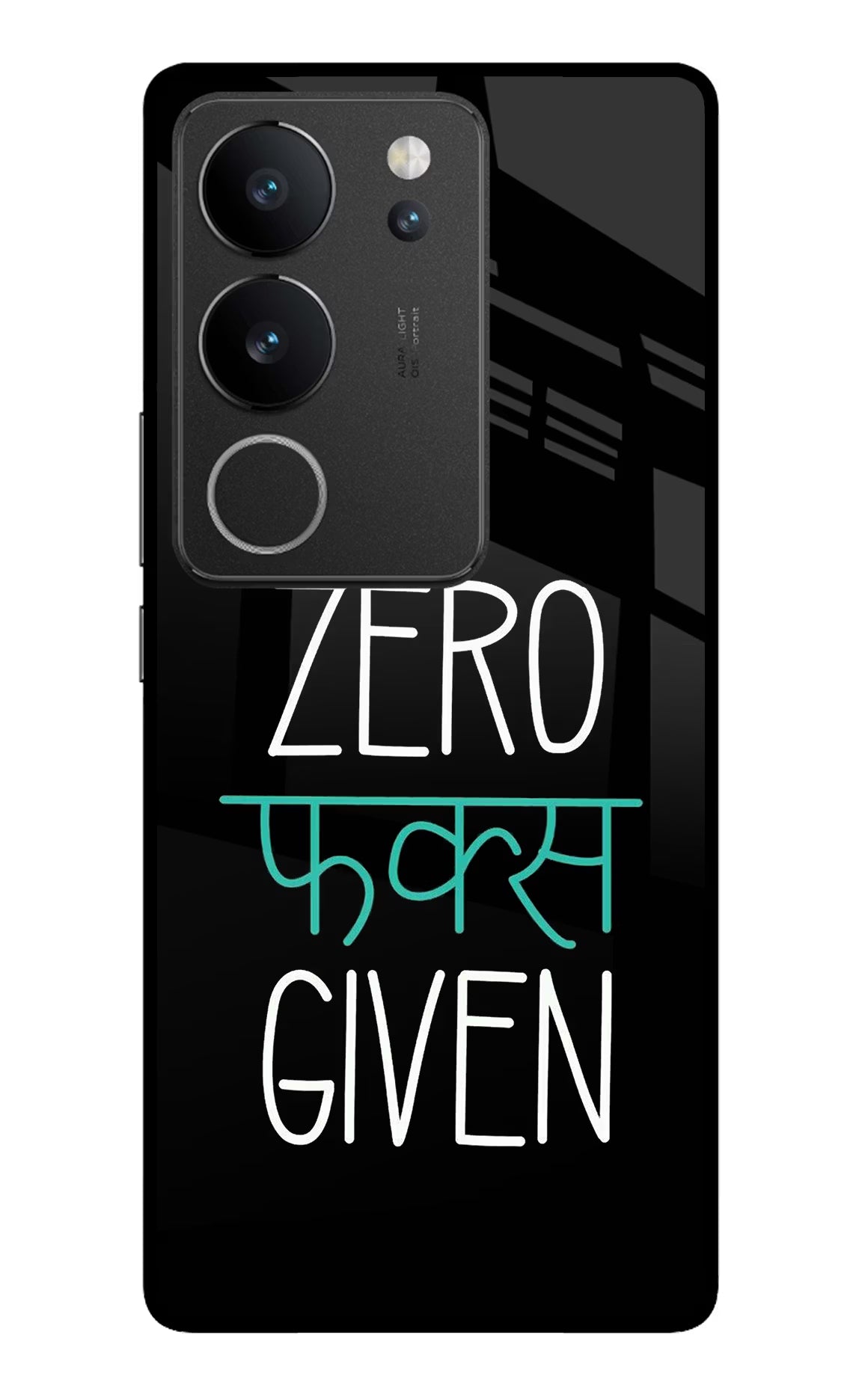 Zero Fucks Given Vivo V29/V29 Pro Glass Case Back Cover by Casekaro