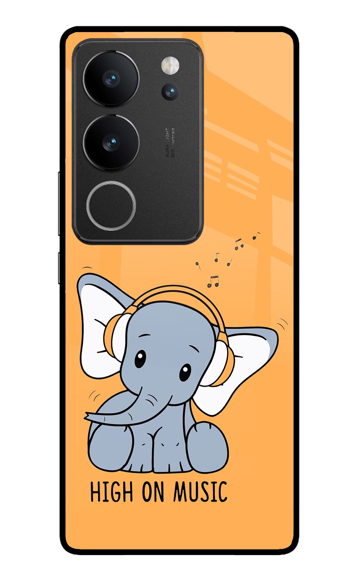 High On Music Vivo V29/V29 Pro Glass Case Back Cover by Casekaro