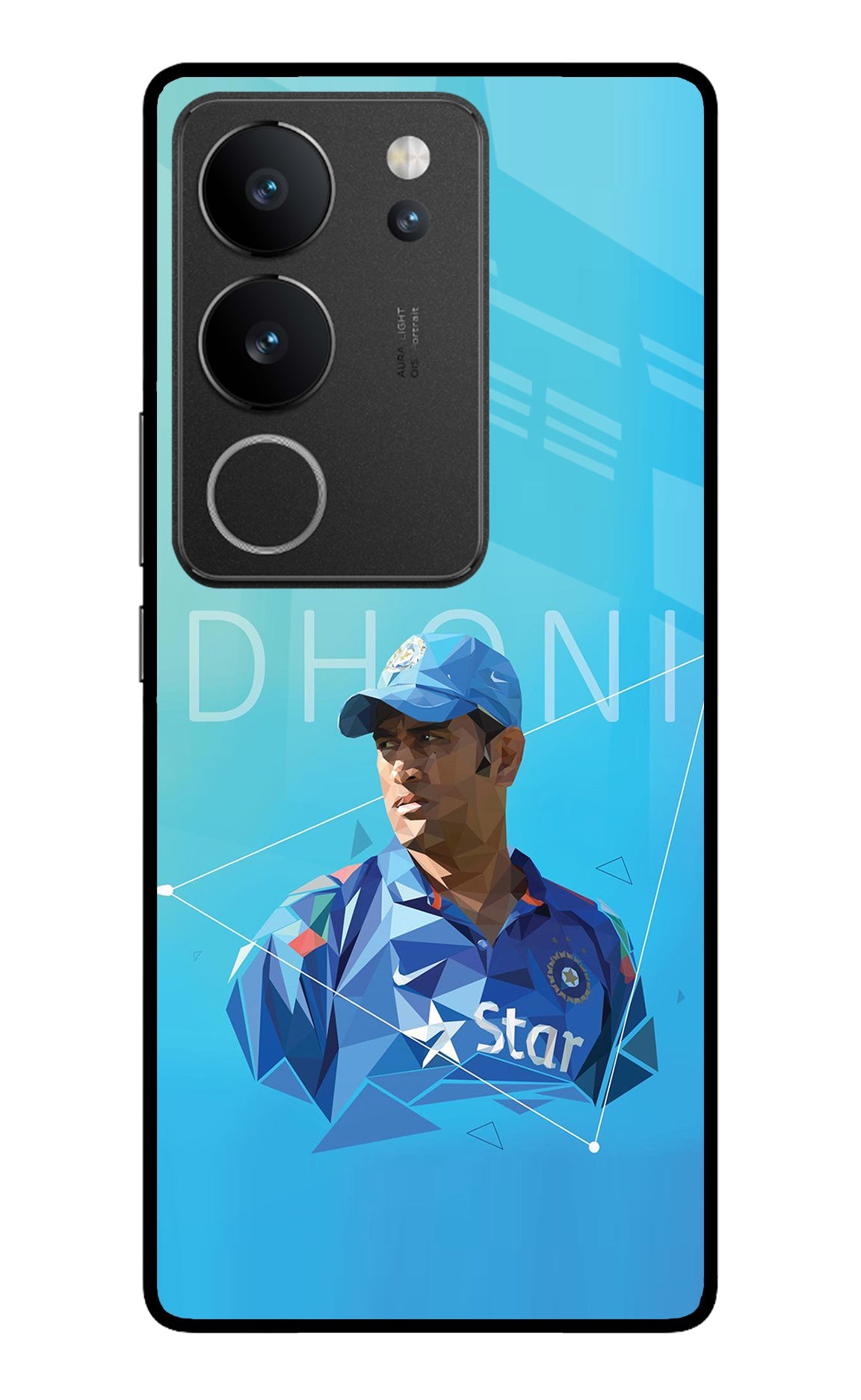 Dhoni Artwork Vivo V29/V29 Pro Glass Case