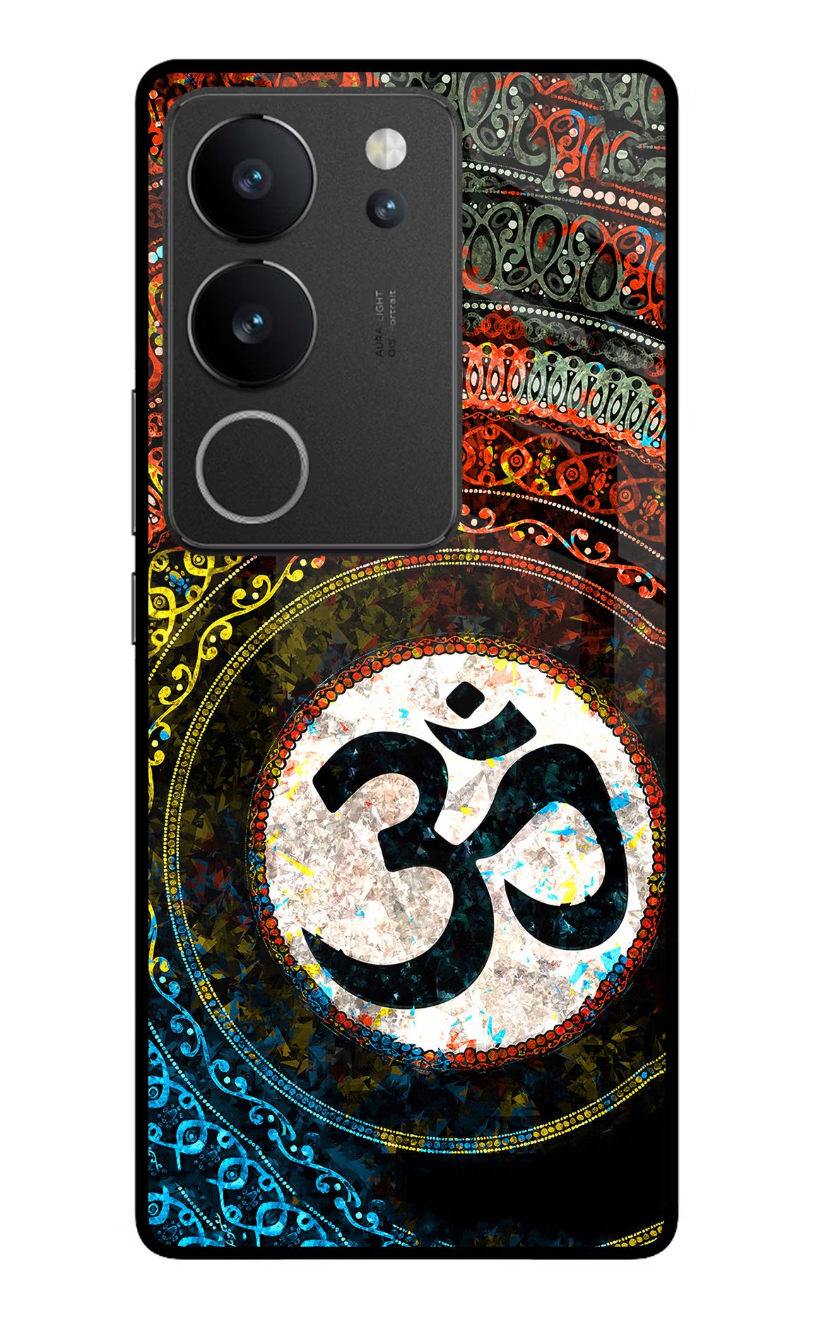 Om Cultural Vivo V29/V29 Pro Glass Case Back Cover by Casekaro