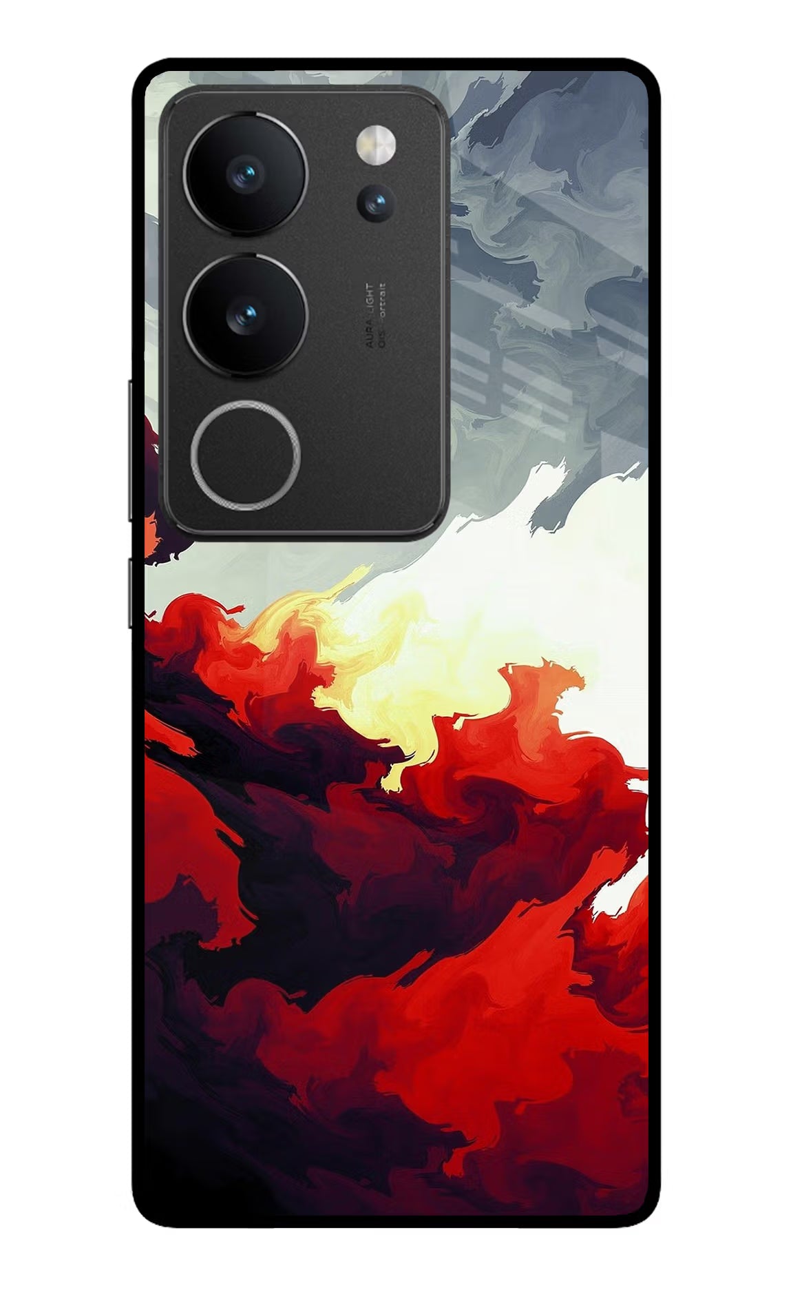 Fire Cloud Vivo V29/V29 Pro Glass Case Back Cover by Casekaro