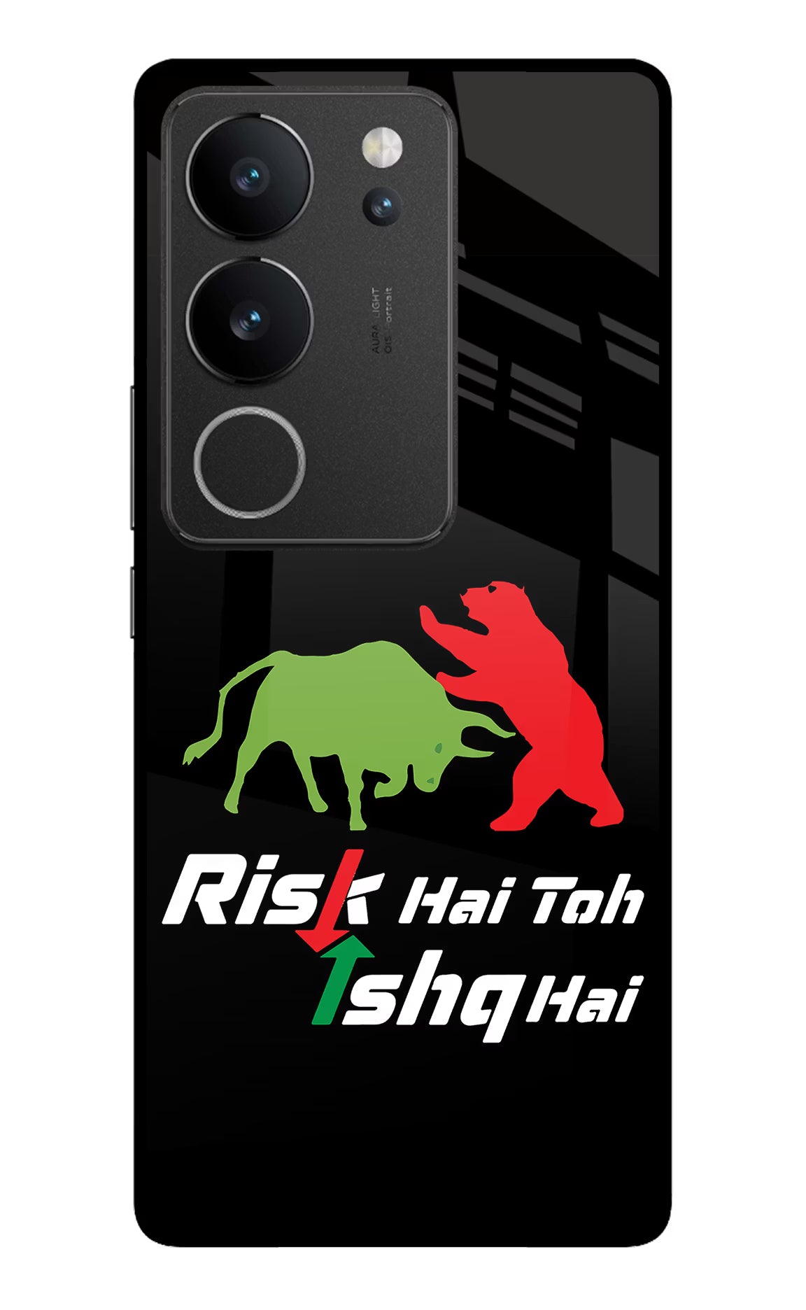 Risk Hai Toh Ishq Hai Vivo V29/V29 Pro Glass Case Back Cover by Casekaro