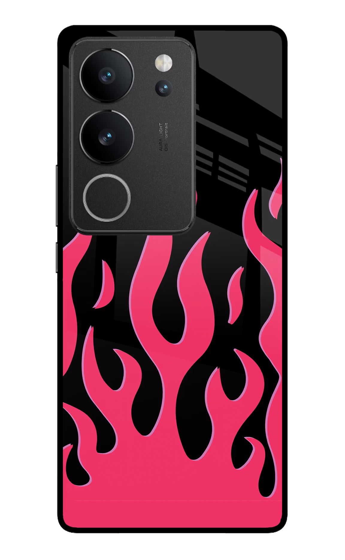 Fire Flames Vivo V29/V29 Pro Glass Case Back Cover by Casekaro