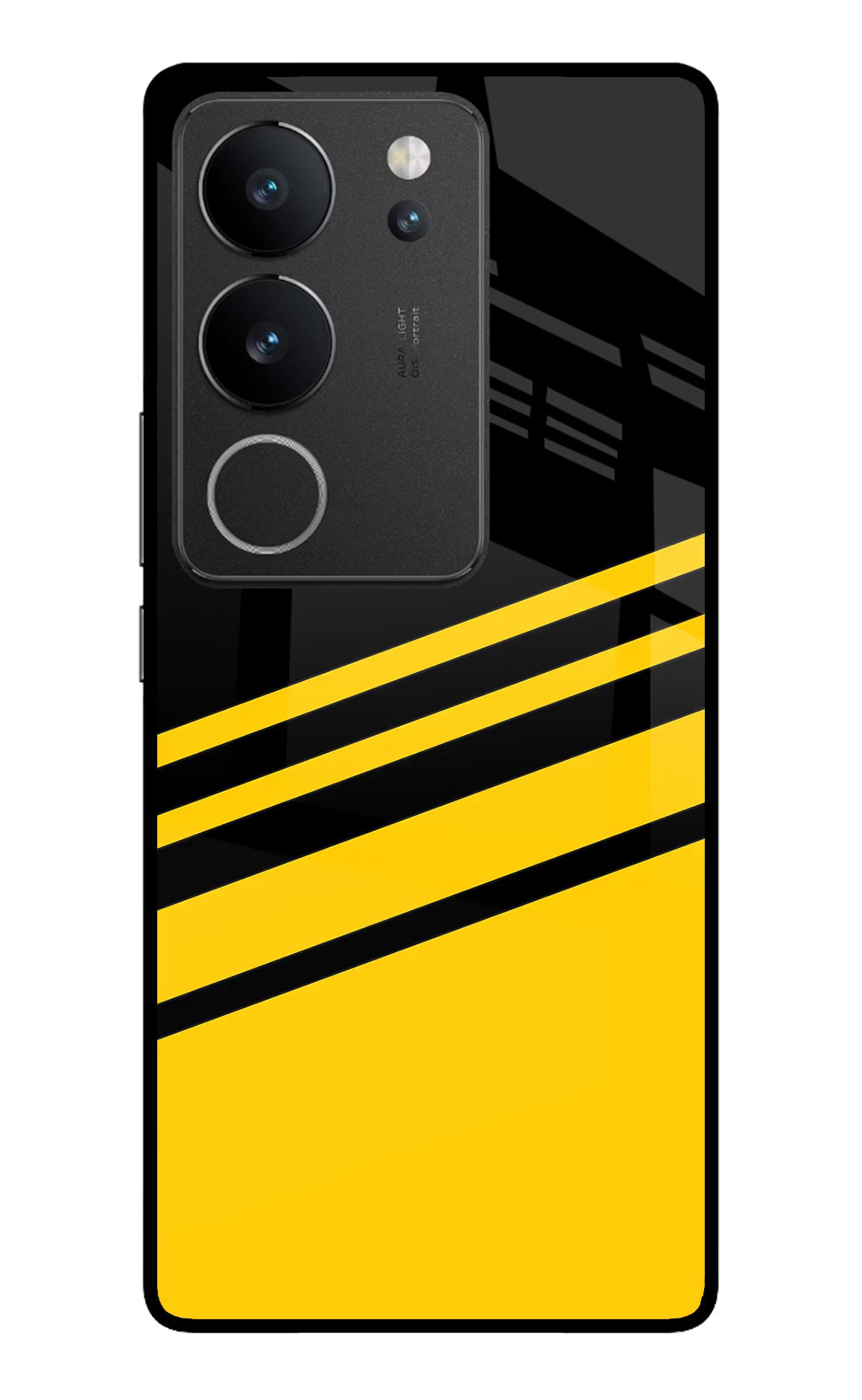 Yellow Shades Vivo V29/V29 Pro Glass Case Back Cover by Casekaro