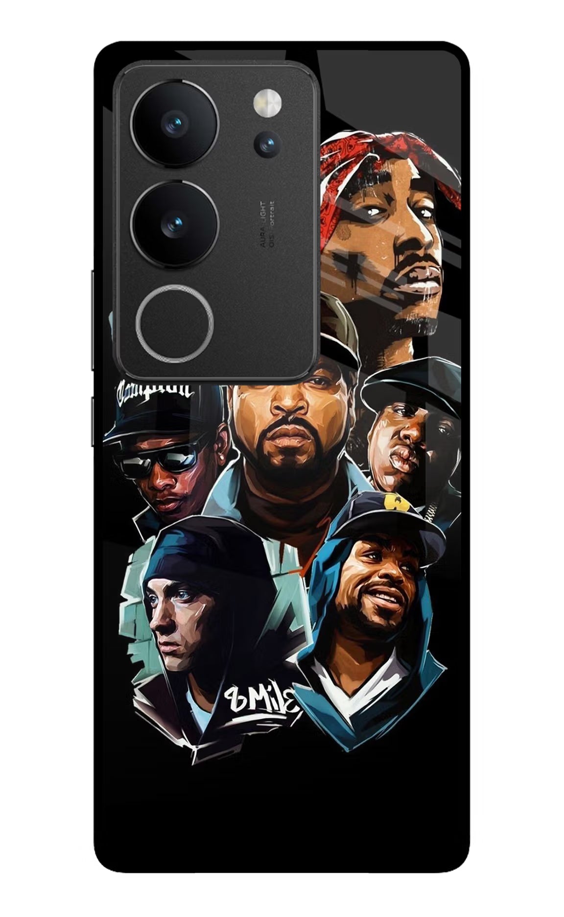 Rappers Vivo V29/V29 Pro Glass Case Back Cover by Casekaro