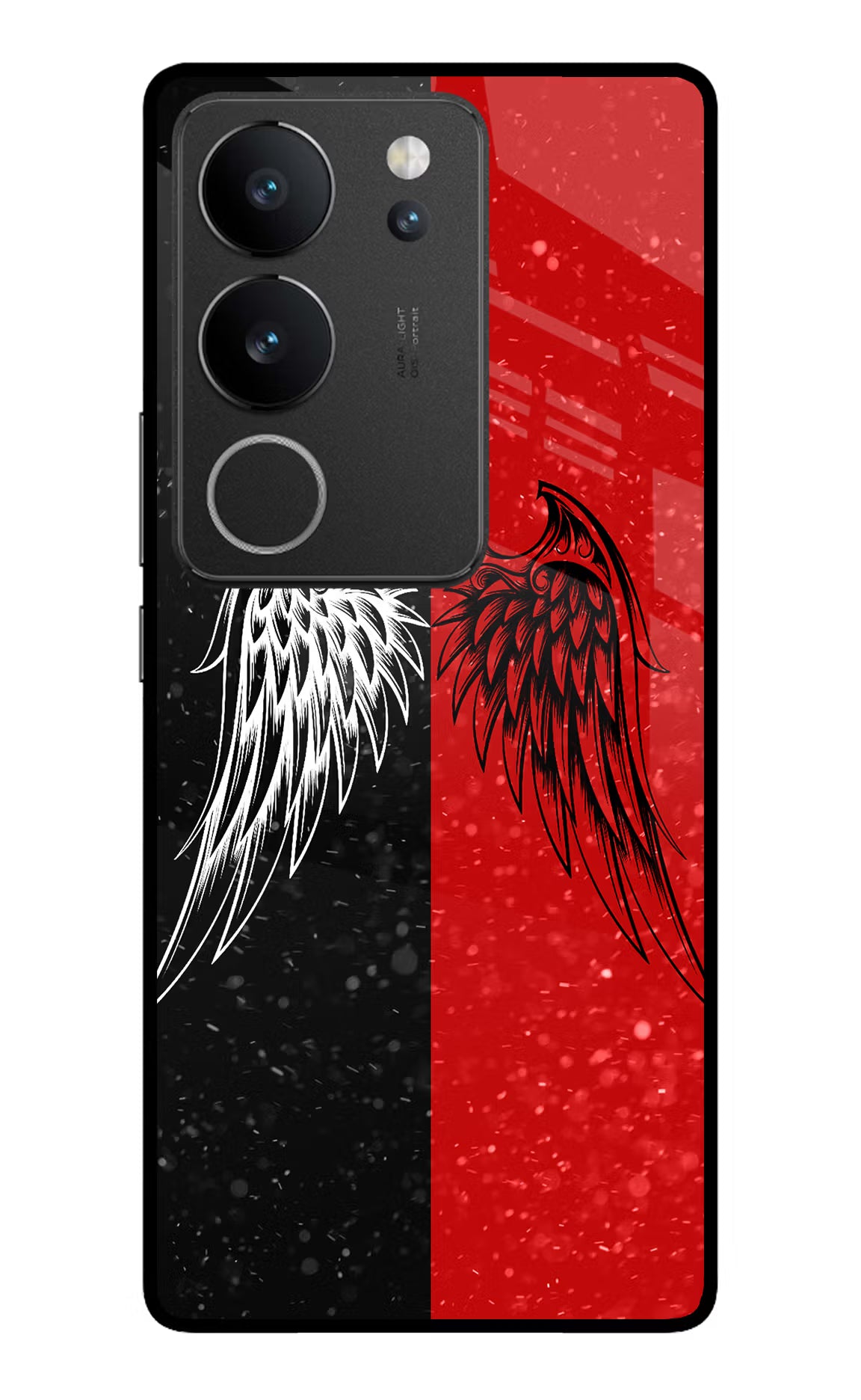 Wings Vivo V29/V29 Pro Glass Case Back Cover by Casekaro