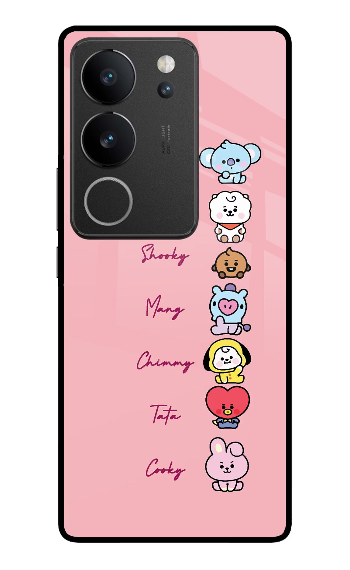 BTS names Vivo V29/V29 Pro Glass Case Back Cover by Casekaro
