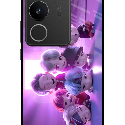 BTS Chibi Vivo V29/V29 Pro Glass Case