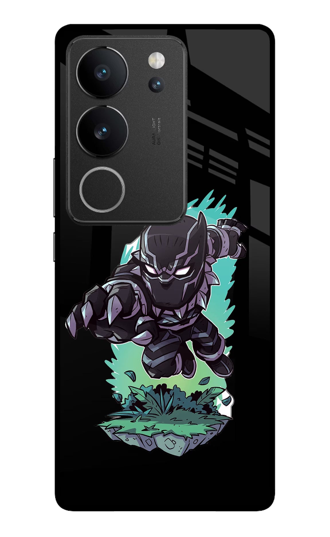 Black Panther Vivo V29/V29 Pro Glass Case Back Cover by Casekaro