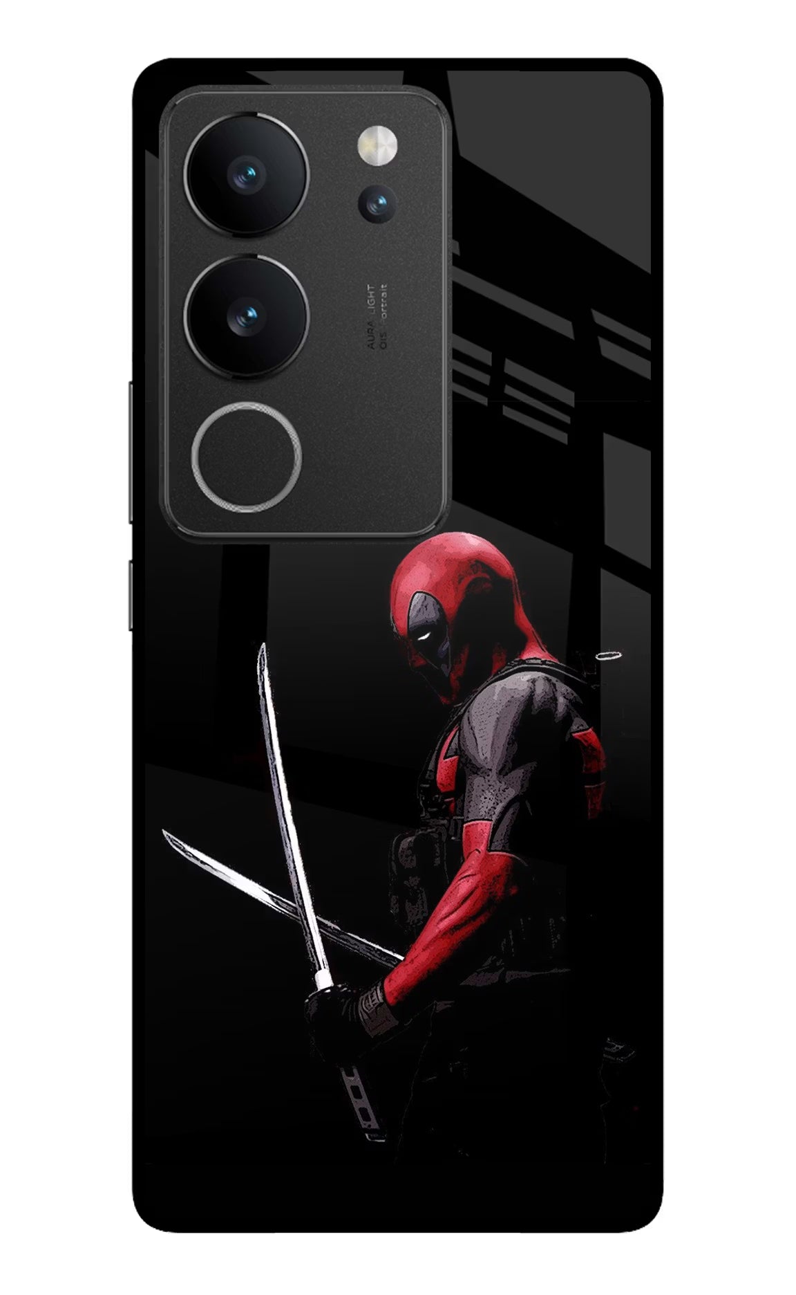 Deadpool Vivo V29/V29 Pro Glass Case Back Cover by Casekaro