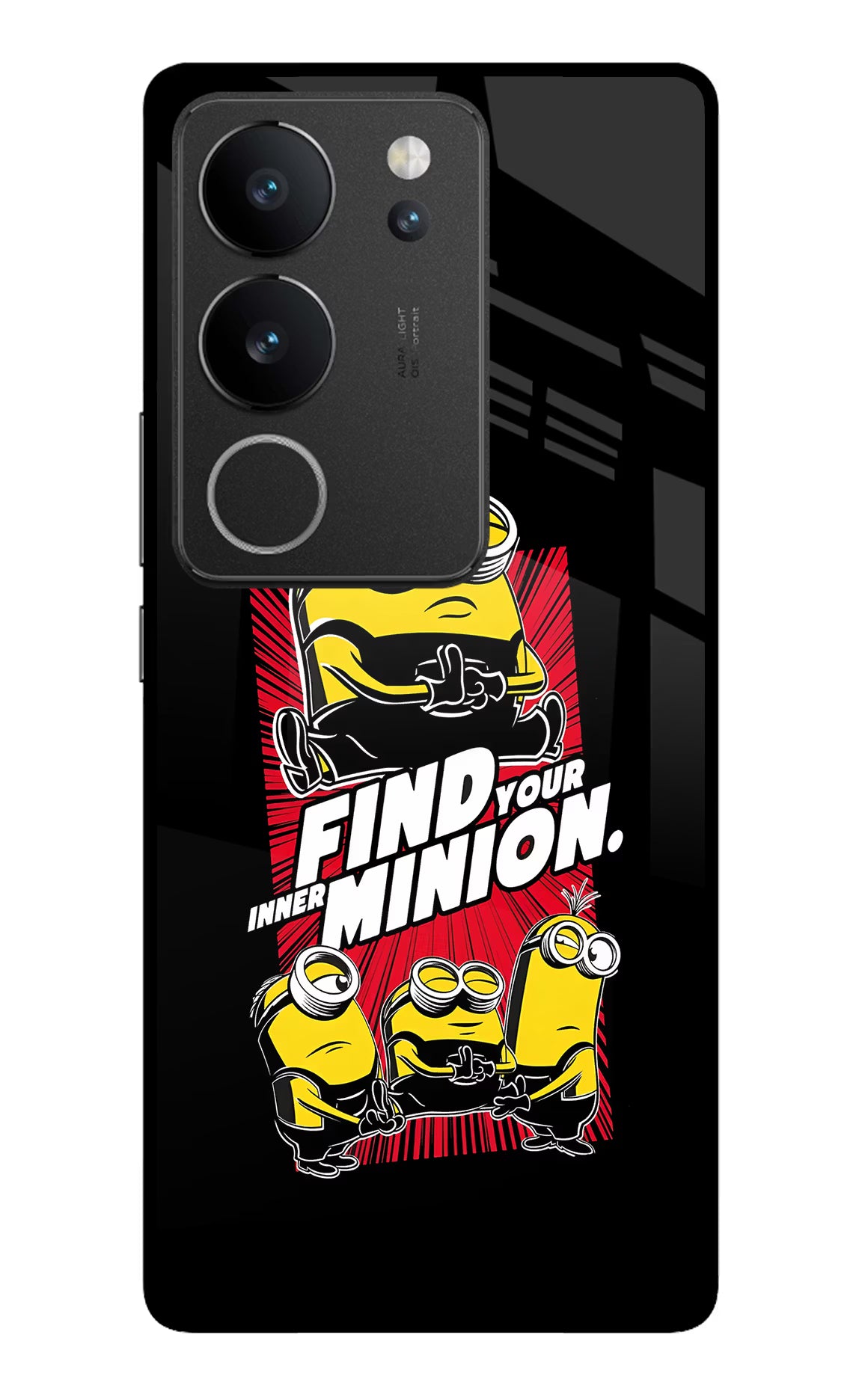 Find your inner Minion Vivo V29/V29 Pro Glass Case Back Cover by Casekaro