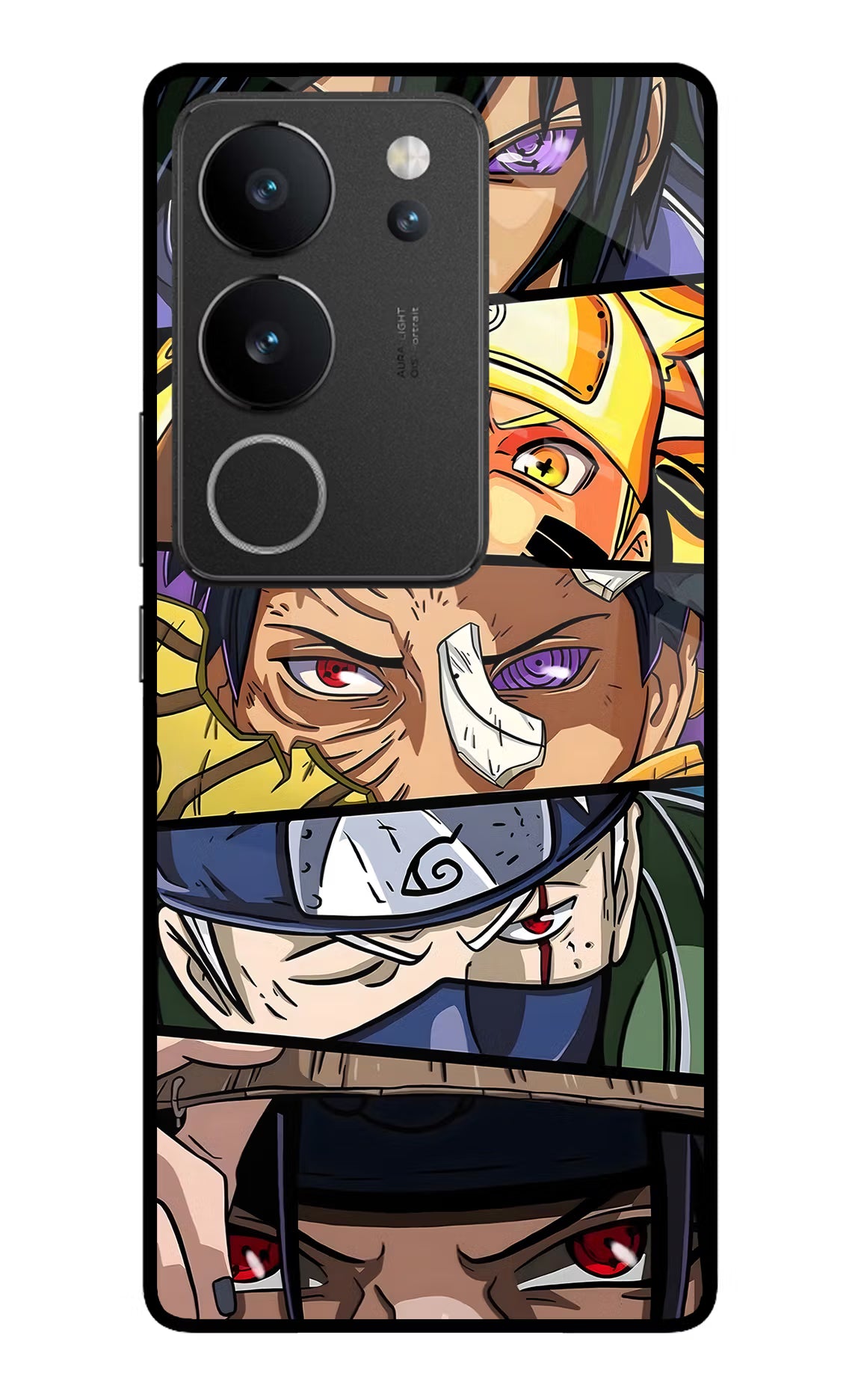 Naruto Character Vivo V29/V29 Pro Glass Case Back Cover by Casekaro