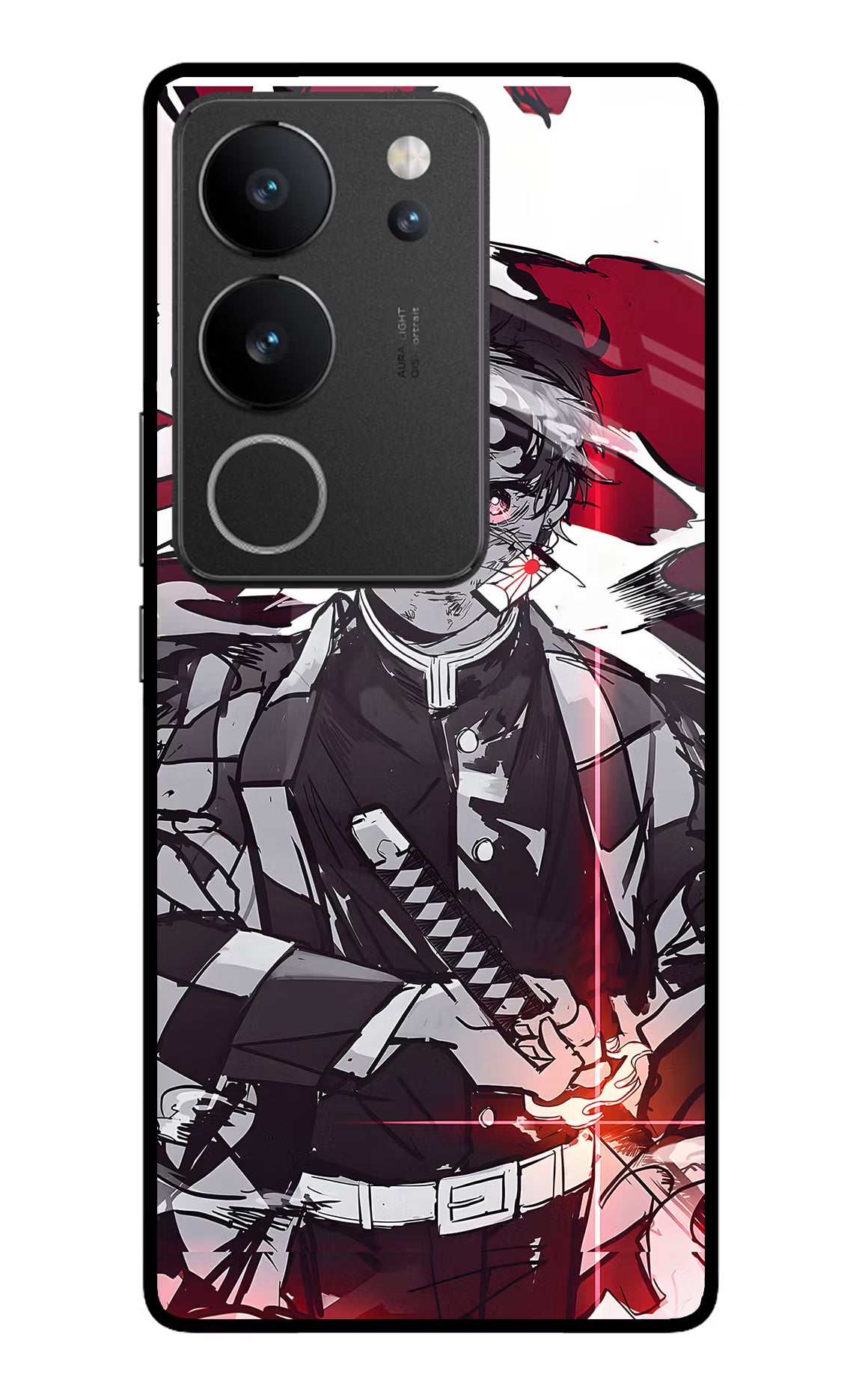 Demon Slayer Vivo V29/V29 Pro Glass Case Back Cover by Casekaro