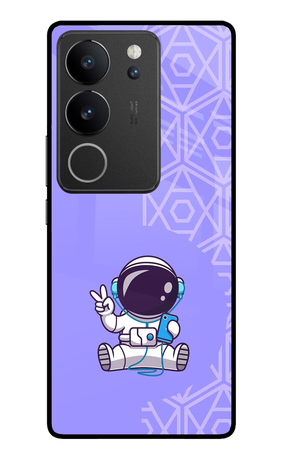 Cute Astronaut Chilling Vivo V29/V29 Pro Glass Case