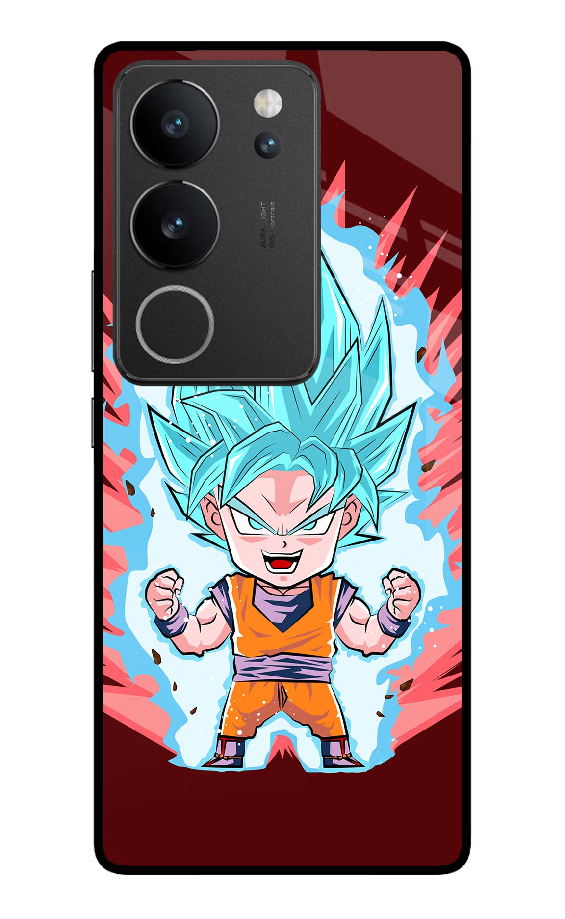 Goku Little Vivo V29/V29 Pro Glass Case Back Cover by Casekaro