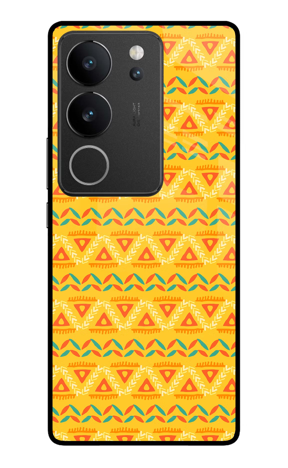 Tribal Pattern Vivo V29/V29 Pro Glass Case Back Cover by Casekaro