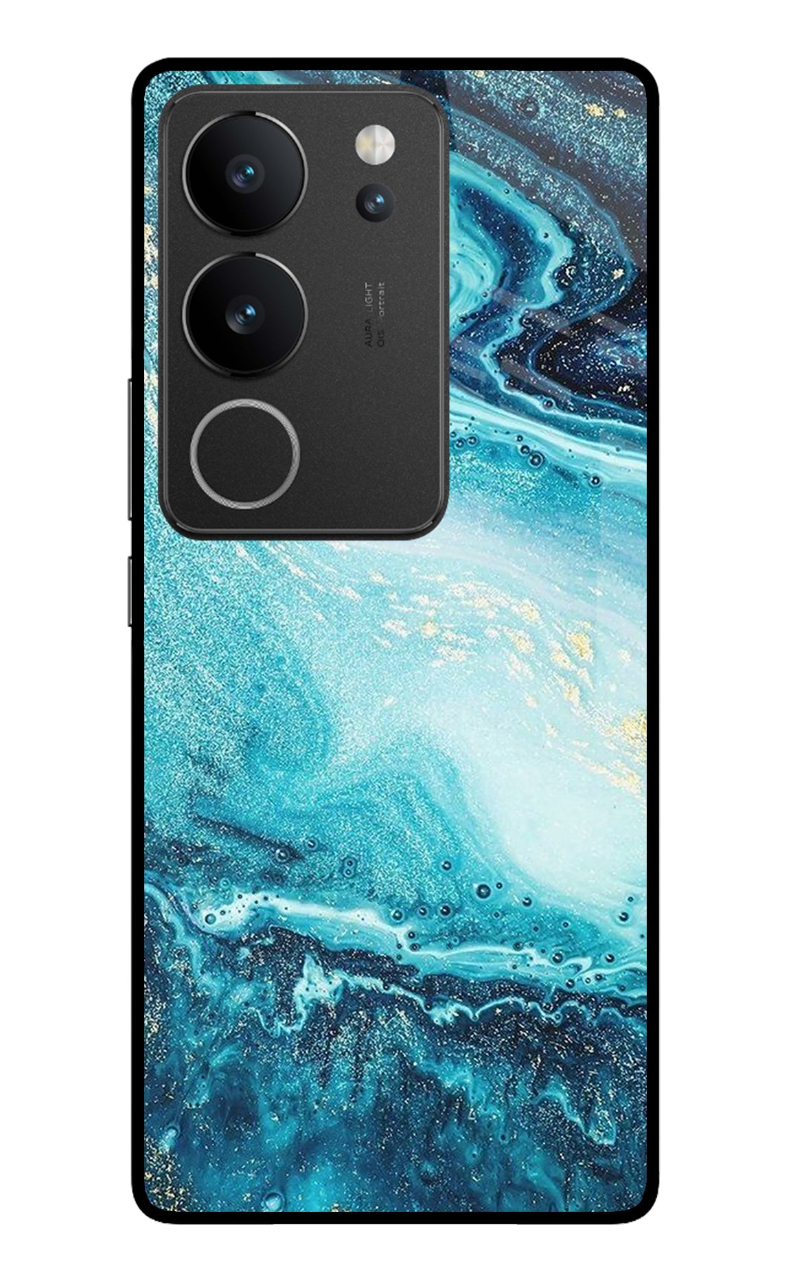 Blue Glitter Marble Vivo V29/V29 Pro Back Cover