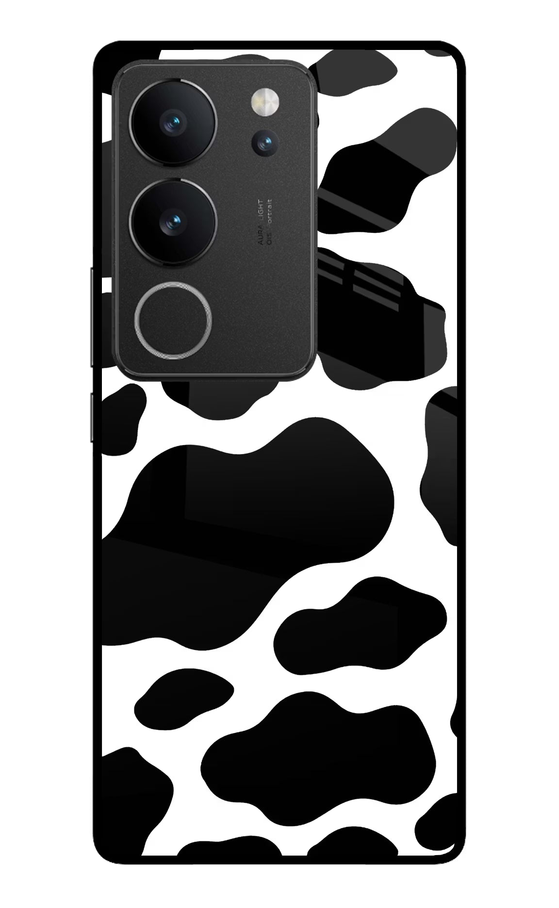 Cow Spots Vivo V29/V29 Pro Glass Case Back Cover by Casekaro