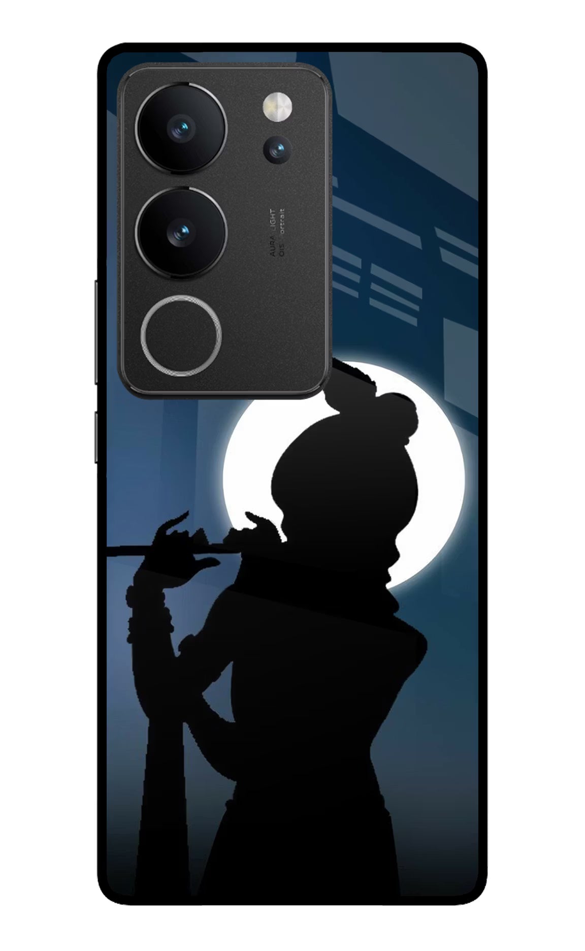 Shri Krishna Silhouette Vivo V29/V29 Pro Glass Case Back Cover by Casekaro