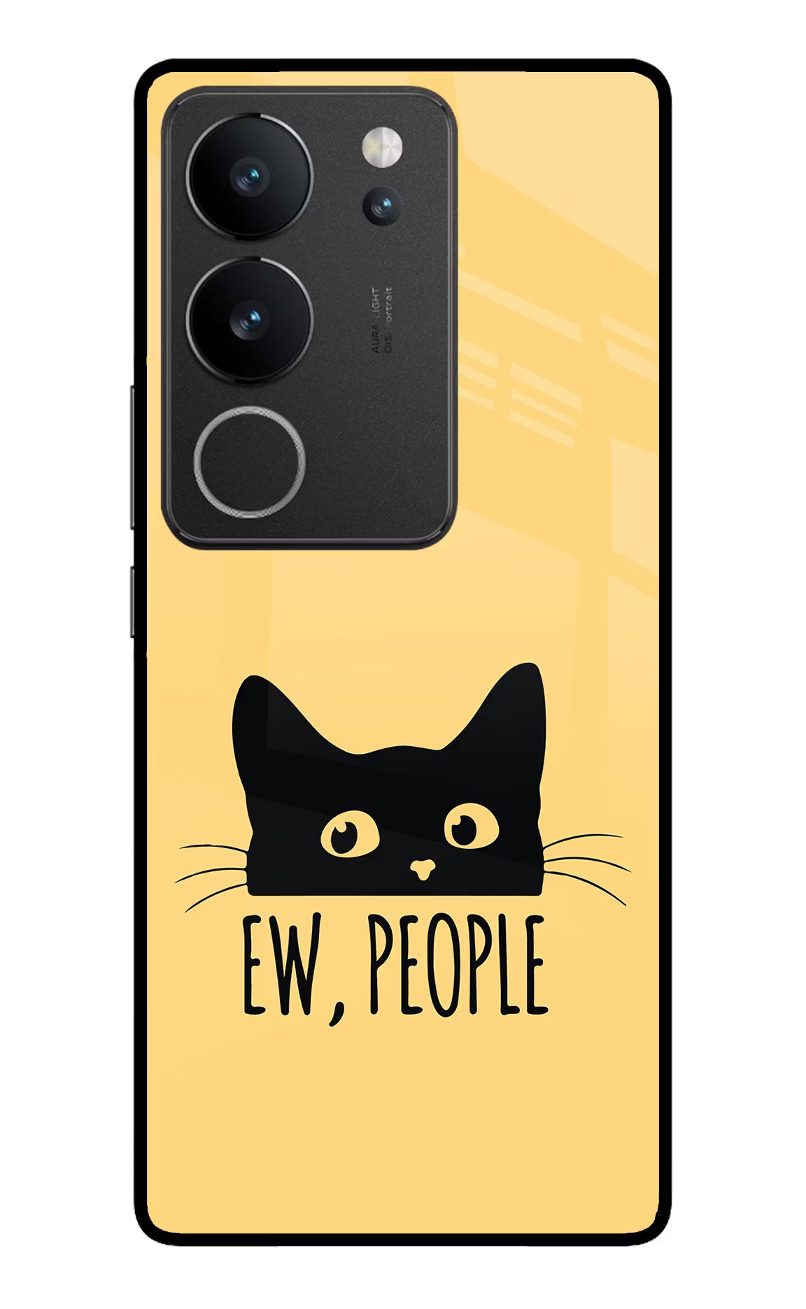Ew People Catitude Vivo V29/V29 Pro Glass Case Back Cover by Casekaro