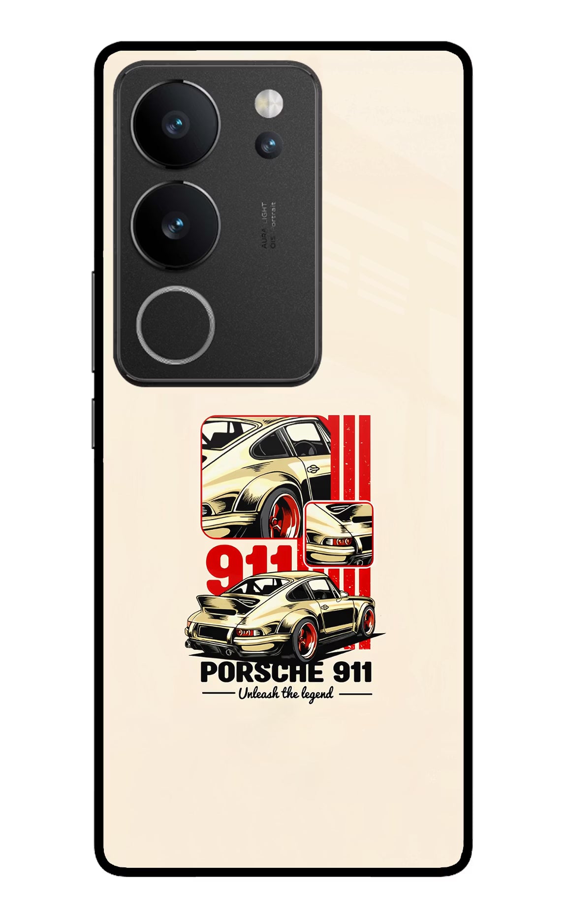 Classic Porsche 911 Vivo V29/V29 Pro Glass Case Back Cover by Casekaro