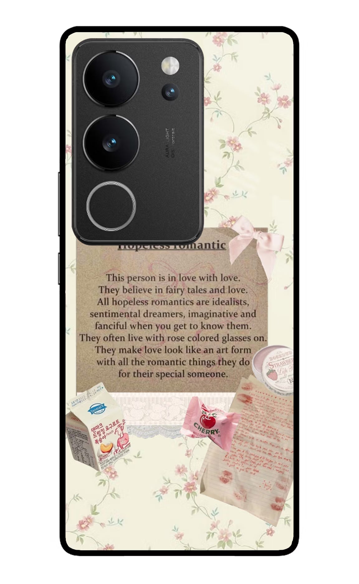 Hopeless Romantic Vivo V29/V29 Pro Glass Case Back Cover by Casekaro