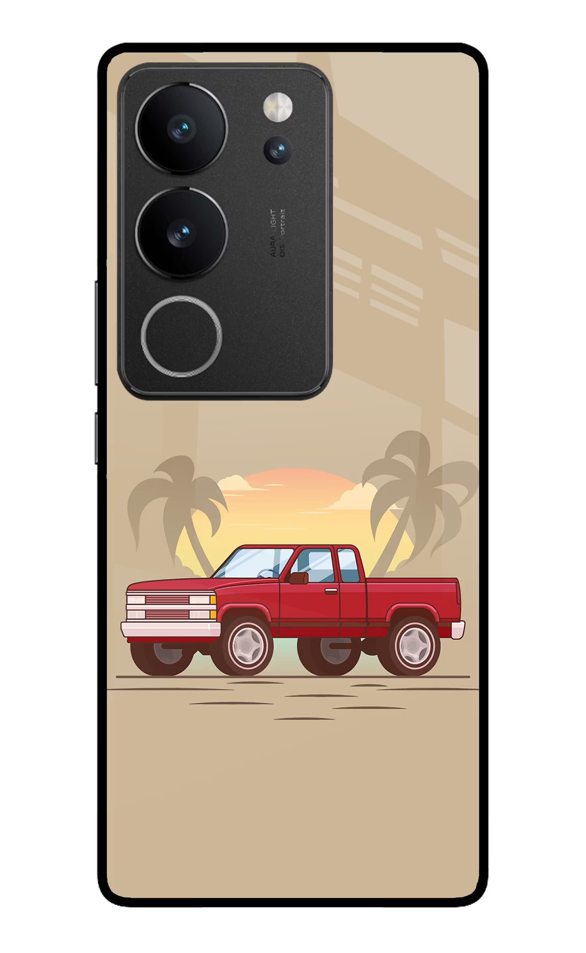 Desert Classic Drive Vivo V29/V29 Pro Glass Case Back Cover by Casekaro
