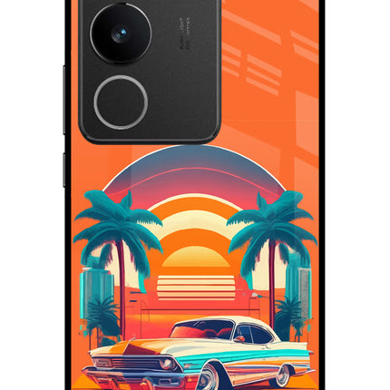 Palm Drive 80s Vivo V29/V29 Pro Glass Case