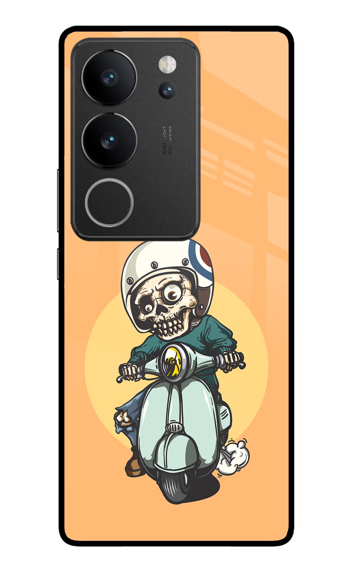 Undead Biker Vivo V29/V29 Pro Glass Case Back Cover by Casekaro