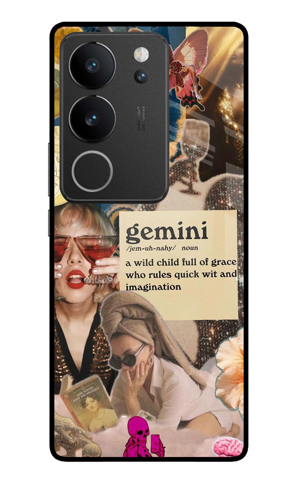 Gemini Zodiac Vivo V29/V29 Pro Glass Case Back Cover by Casekaro