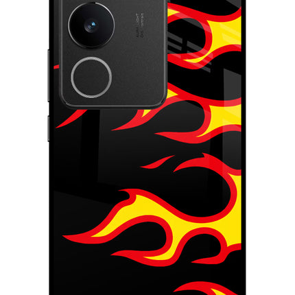 Side Sweep Flames Vivo V29/V29 Pro Glass Case