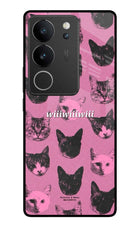 Pink Cats Vivo V29/V29 Pro Glass Case