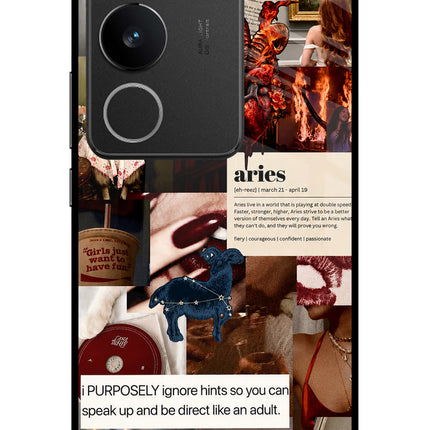 Zodiac Aries Vivo V29/V29 Pro Glass Case