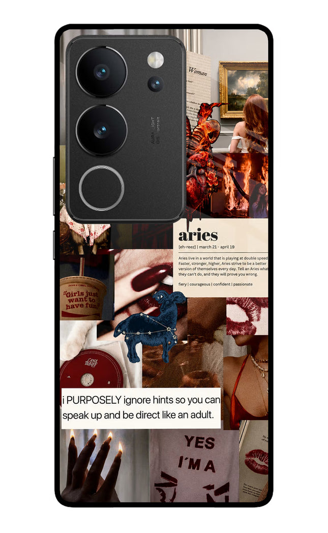 Zodiac Aries Vivo V29/V29 Pro Glass Case