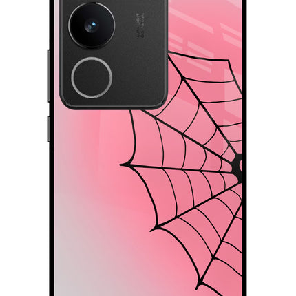 Pink Web Vivo V29/V29 Pro Glass Case