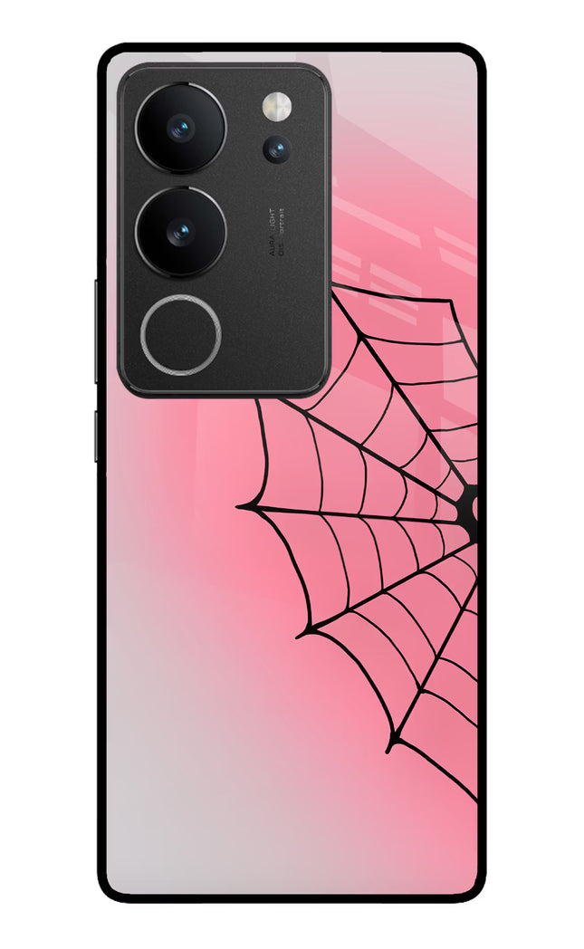 Pink Web Vivo V29/V29 Pro Glass Case