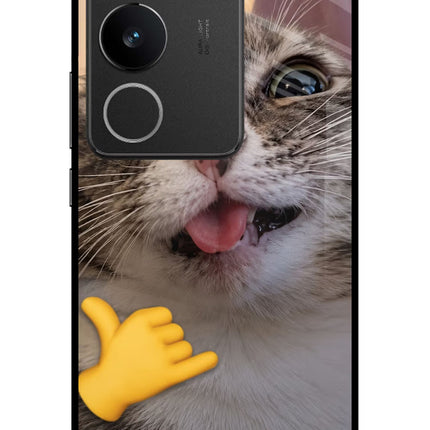 Silly Cat Call Vivo V29/V29 Pro Glass Case