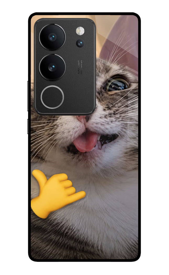 Silly Cat Call Vivo V29/V29 Pro Glass Case