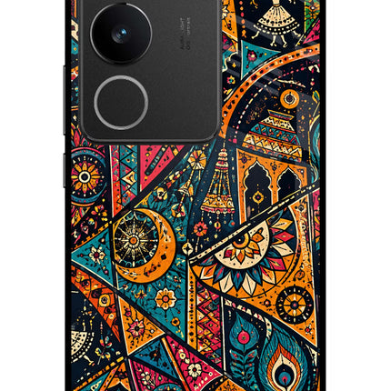 Folk Print Vivo V29/V29 Pro Glass Case