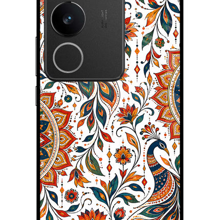 White Mayura Vivo V29/V29 Pro Glass Case