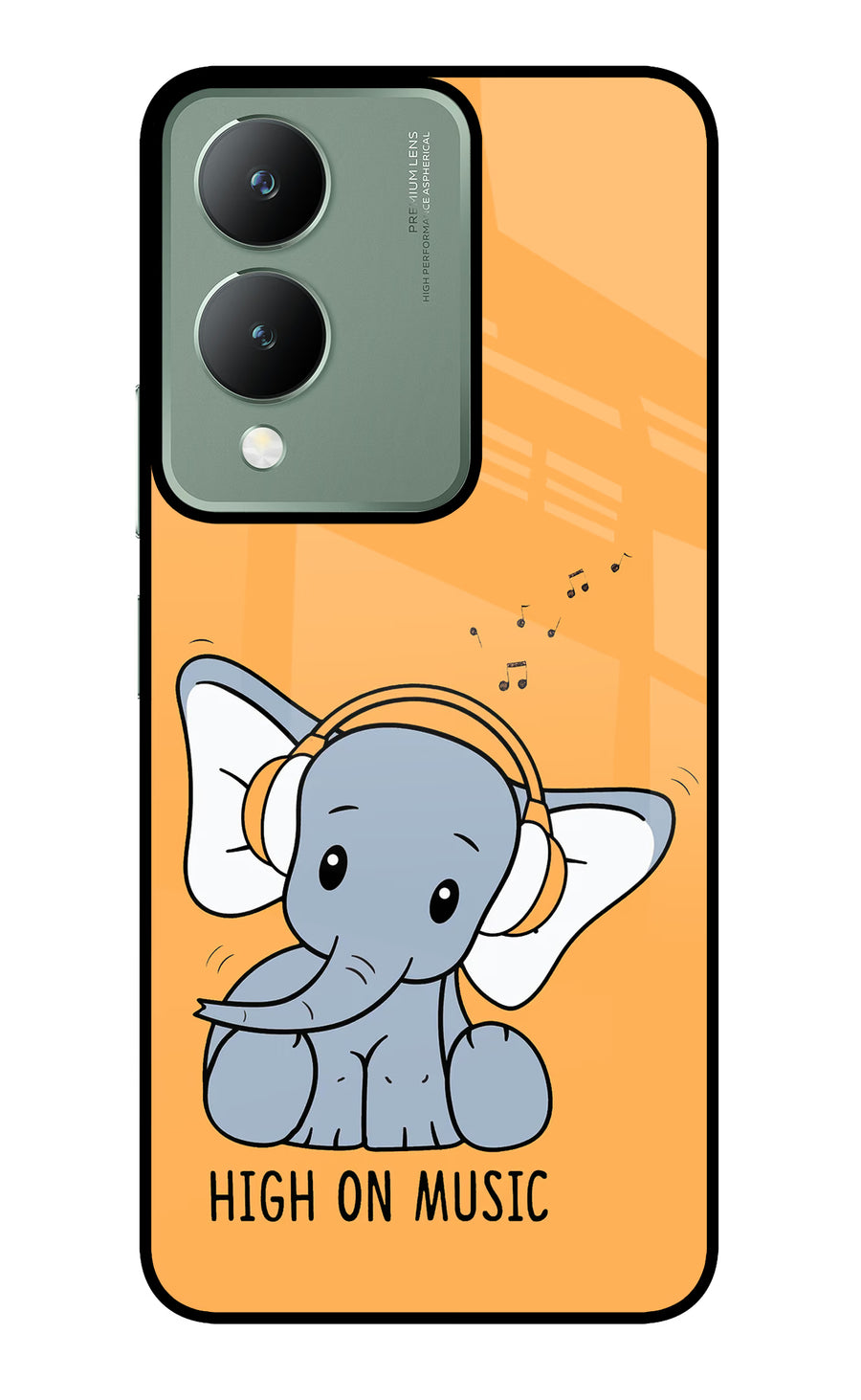 High On Music Vivo Y17s Back Cover, Glass case