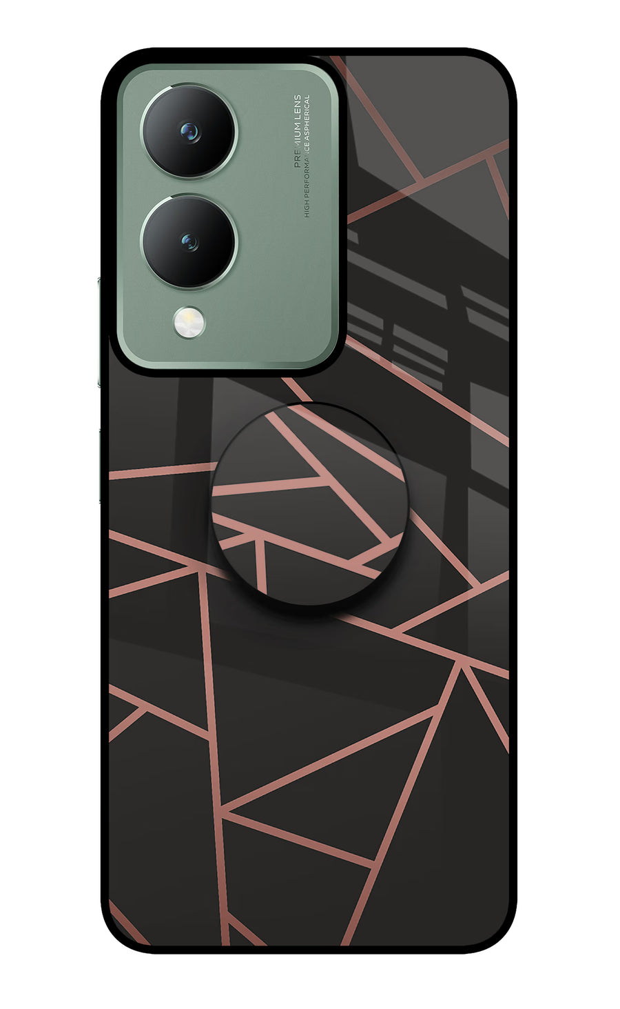 Geometric Pattern Vivo Y17s Pop Case, Glass case