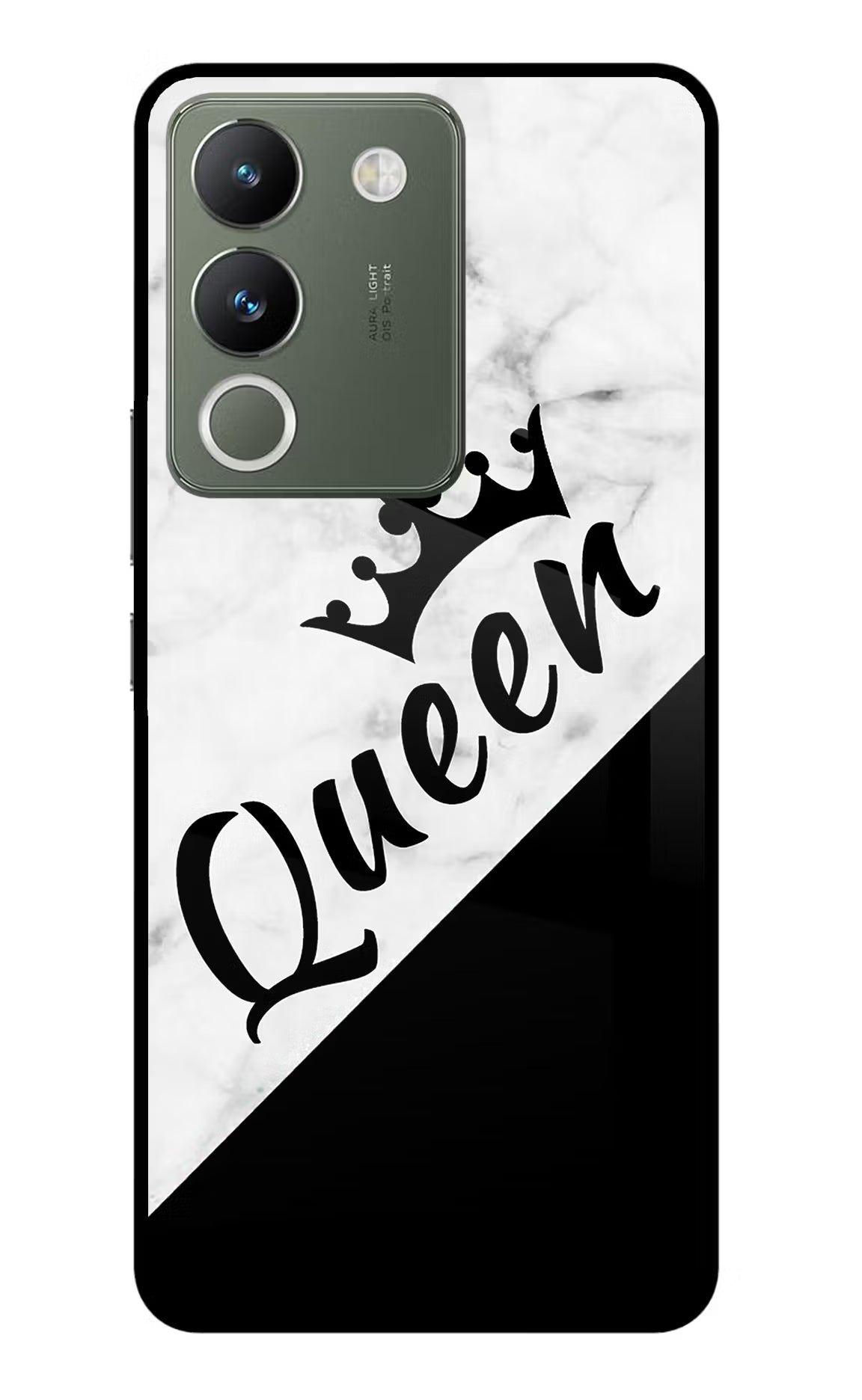 Queen Vivo Y200 5G Glass Case Back Cover by Casekaro